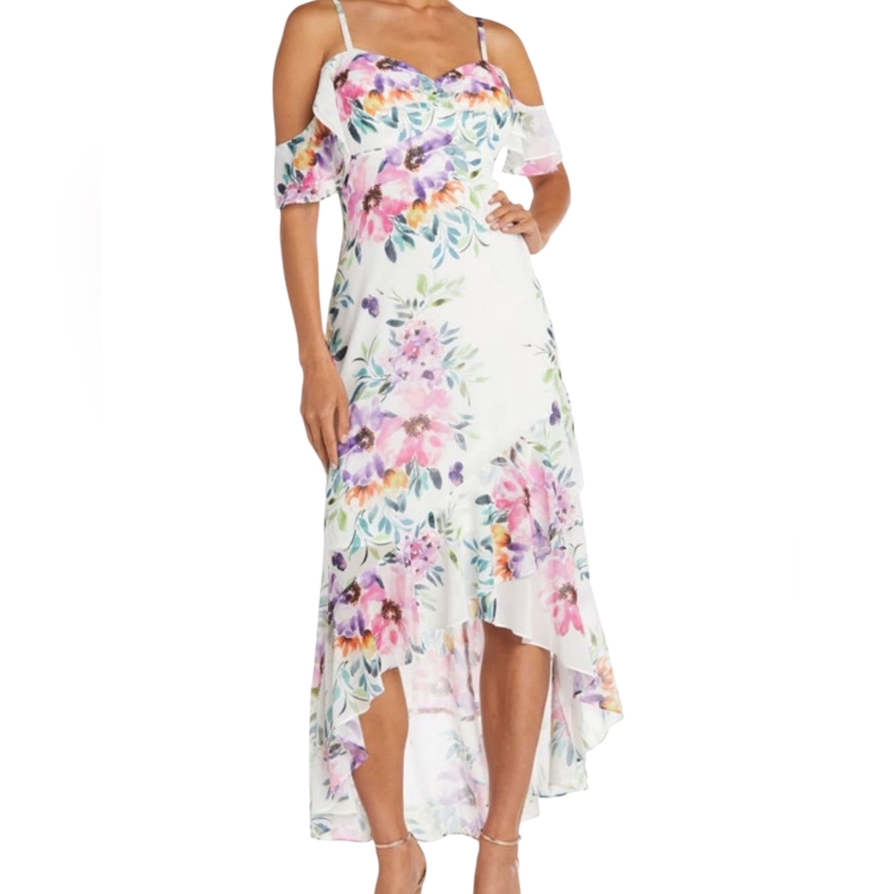 Night Way Collections Pink and Purple Asymmetrical High-Low Sundress